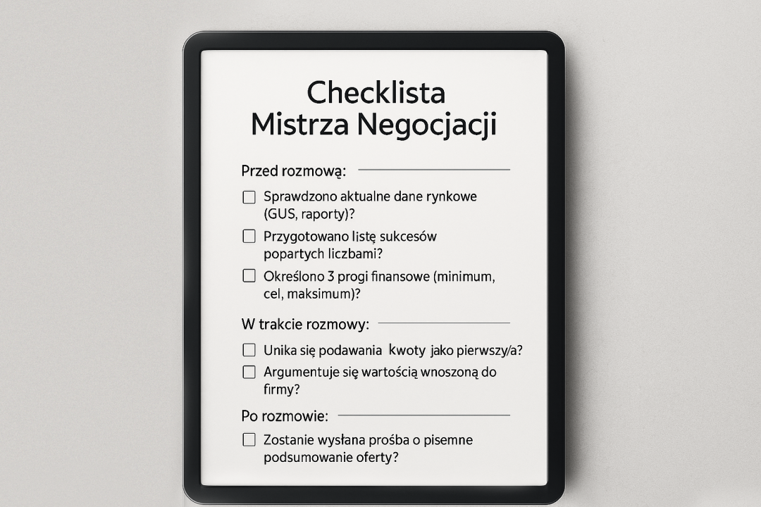 Checklista mistrza negocjacji